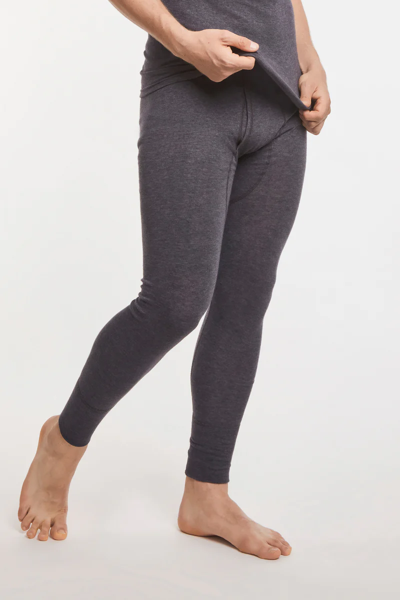 Medima bielizna termiczna, spodnie z otworem (20% angory) długie czarne/ciemnoszare dla mężczyzn (rozm. M-L)