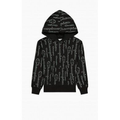 Champion Bluza z kapturem Hoodie American Classic Champion Print (ocieplana) czarna dziewczęca