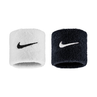 Nike opaska na nadgarstek Swoosh Classic (mieszanka bawełny) 2025 biała/czarna - 2 sztuki