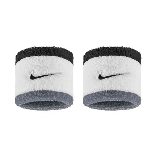 Nike opaska na nadgarstek Swoosh Classic (mieszanka bawełny) 2025 biała/szara/czarna - 2 sztuki