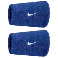 Nike opaska na pot Swoosh Classic Doublewide Jumbo (mieszanka bawełny) 2025 niebieska królewska - 2 sztuki