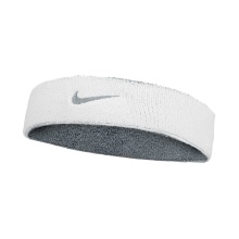Nike opaska na głowę Swoosh Classic Reversible (mieszanka bawełny) 2025 szary/biały - 1 sztuka