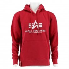 Alpha Industries Bluza z kapturem (Hoodie) Basic Logo bordowa Męska
