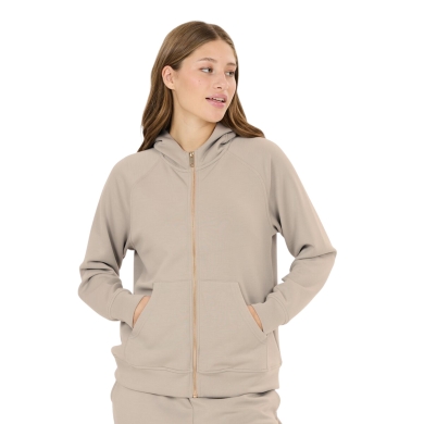 Bluza z kapturem Athlecia Jacey Fullzip (miękki materiał, najwyższy komfort noszenia) beżowa damska