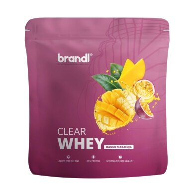 Brandl Białko Proszek Clear Whey Isolate (orzeźwiający napój białkowy) Mango/Marakuja 800g worek