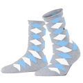 Skarpetki dzienne Burlington Sandy (bawełna, wzór argyle) jasnoszare damskie - 1 para