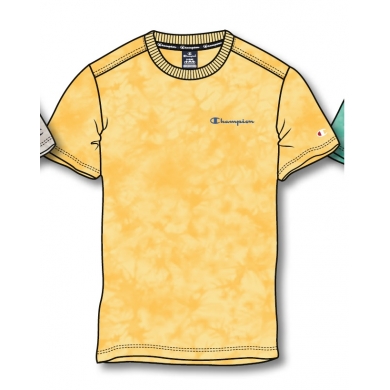Koszulka Champion (Bawełna) w stylu batik żółta męska
