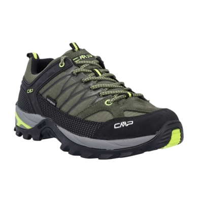 CMP Buty trekkingowe Rigel Low WP (wodoodporne) ciemnozielone/czarne/fluorescencyjnie żółte męskie