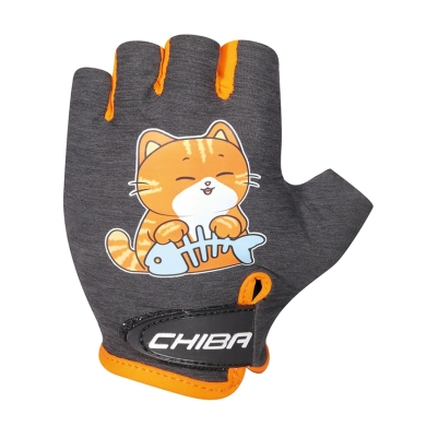 Rękawice rowerowe Chiba Cool Cat szare dla dzieci - 1 para