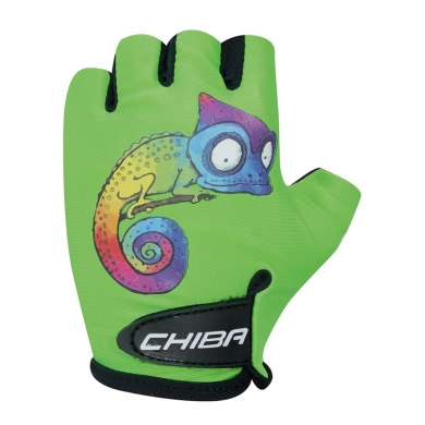 Rękawice rowerowe Chiba Cool Chameleon zielone dla dzieci - 1 para