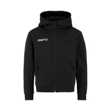 Craft Bluza z kapturem Community 2.0 Logo Full Zip Hoodie (Bawełna/Poliester) czarna Dziecięca