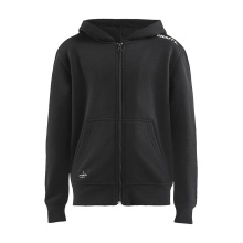 Craft Bluza z kapturem Hoodie Community FZ (Zamek błyskawiczny z przodu, sportowy krój) czarny dziecięcy