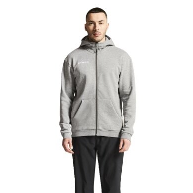 Craft Bluza z kapturem Community 2.0 Logo Full Zip Hoodie (Bawełna/Poliester) szary Mężczyźni