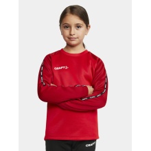 Craft Sportowa koszulka z długim rękawem Squad 2.0 Crew Neck (z recyklingowanego poliestru, optymalna swoboda ruchów) czerwona dziecięca