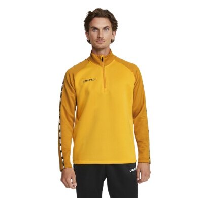 Craft Sportowa koszulka z długim rękawem Squad 2.0 Halfzip (ergonomiczny design, wysoka elastyczność) żółta męska
