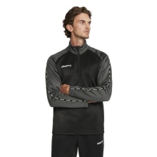 Craft Sportowa koszulka z długim rękawem Squad 2.0 Halfzip (ergonomiczny design, wysoka elastyczność) czarna/szara męska