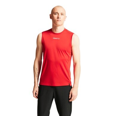 Craft Sport-Tank Rush 2.0 Singlet bez rękawów (100% rec. poliester) czerwony mężczyźni