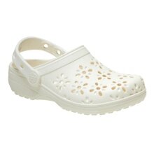 Klapki Crocs Classic Floral Cut Out Clog białe damskie