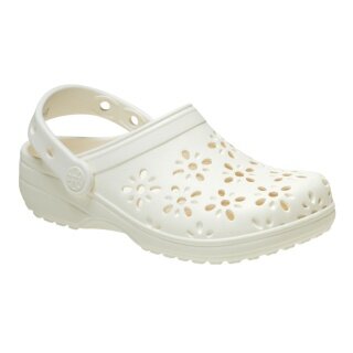 Klapki Crocs Classic Floral Cut Out Clog białe damskie