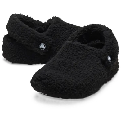 Crocs kapcie Classic Cozzzy Slipper (sztuczne futro, ciepłe) czarne dzieci - 1 para