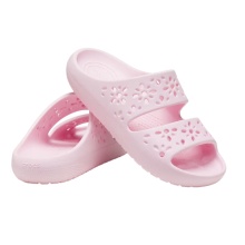 Klapki Crocs Floral Cutout (lekkie, elastyczne) różowe damskie