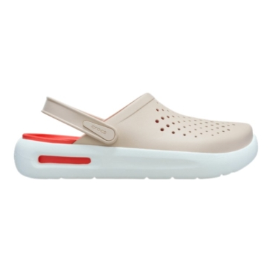 Klapki Crocs InMotion Clog (super miękkie, lekkie, wysoki komfort noszenia) beżowo-czerwone - 1 para