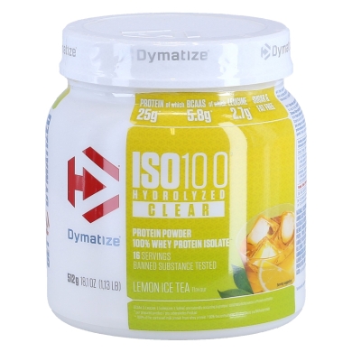 Dymatize Iso100 Clear Hydrolyzed Isolat Białka Proszek Cytrynowy Ice Tea (Herbata cytrynowa) 512g Puszka