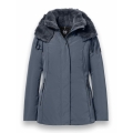 Kurtka zimowa District Eclipse z kapturem (płaszcz, wiatroszczelny, wodoodporny) szary damski