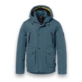 Kurtka zimowa District Wolf z kapturem (wiatroszczelna, lekka ocieplina, ciepła) stalowoniebieska męska