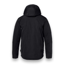 Kurtka zimowa District Wolf z kapturem (wiatroszczelna, lekka ocieplina, ciepła) czarna męska