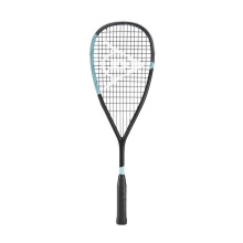 Dunlop Rakieta Squash Blackstorm Titanium SLS 130g/z wyważeniem na rączkę czarna/turkusowa - naciągnięta -