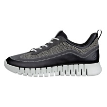 ECCO Sneaker Gruuv Lea (skóra premium, tkanina mesh) czarny/szary męski