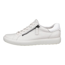 ECCO Sneaker Soft 7 Side Zip Lace (Premium Skóra Licowa) białe Damskie