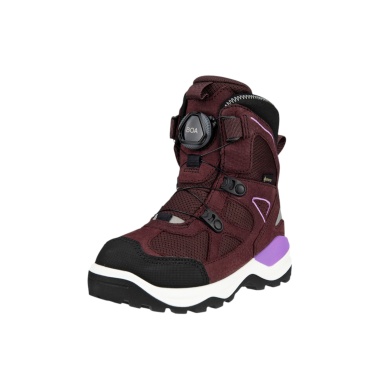 Ecco zimowe buty śniegowe Snow Mountain GTX (zapięcie Boa, nubuk/skóra tekstylna, wodoodporne) czerwono/czarne dziecięce