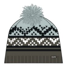 Czapka polarowa Eisbär (z pomponem) Kathrin dla kobiet - Merinomix - zielona/niebieska/czarna - 1 sztuka