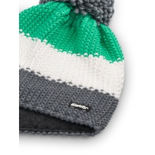 Czapka zimowa Eisbär Star z pomponem (bąbelkiem) szaro/biała/mintowa - 1 sztuka