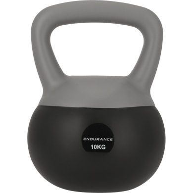 Kettlebell silikonowa Endurance Kugelhantel czarna/węglowa 10kg - 1 sztuka -