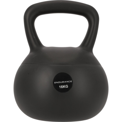 Kettlebell silikonowy Endurance czarny 16kg - 1 sztuka -