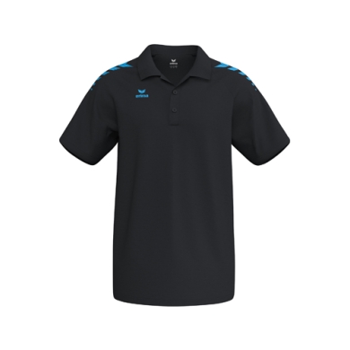 Erima Sport-Polo CMPT Wings (mieszanka bawełny, wygodny krój) czarny/kolor curacao niebieski męski