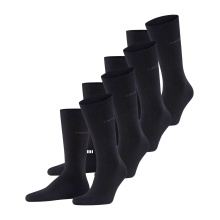 Esprit skarpetki dzienne Crew Solid (bawełna) czarne męskie - 4 pary