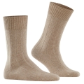 Skarpety dzienne Falke Lhasa Rib (ocieplający kaszmir) jasnobrązowe męskie - 1 para