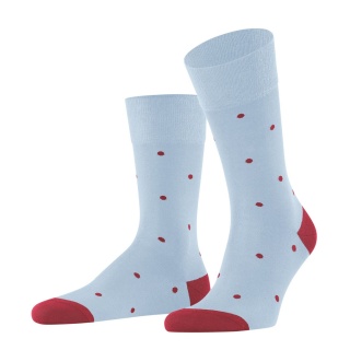 Falke Skarpetki dzienne Crew Dot (przyjemnie miękka bawełna) jasnoniebiesko/czerwone męskie - 1 para