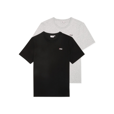 Koszulka Fila Freizeit-Shirt Brod Tee (bawełna) szara/czarna męska - pakiet 2 sztuk