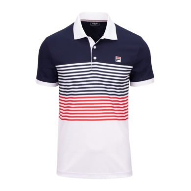 Fila Polo tenisowe BB Monte Carlo (rec. poliester) biały/navy/czerwony mężczyźni