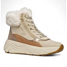 Geox zimowe buty Diamanta B (skóra, z bocznym zamkiem błyskawicznym) taupebrązowy/beżowy damskie