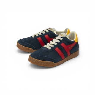 Sneaker Gola Elan 2026 (zamsz, sznurowany) granatowo-czerwono-słoneczny dziecięcy