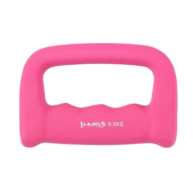 HMS Fitness Hantla CK05 (z pierścieniem) z żeliwa z powłoką neoprenową - 0,5 kg różowa - 1 sztuka