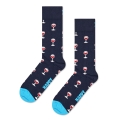 Skarpetki Happy Socks codzienne crew szklanka z winem ciemnoniebieskie - 1 para
