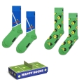 Skarpetki Happy Socks Crew Tennis w zielonym kolorze - 2 pary w zestawie prezentowym