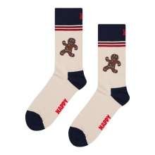 Skarpetki Happy Socks Crew Happy Gingerbread (Lebkuchen) beżowe - 1 para